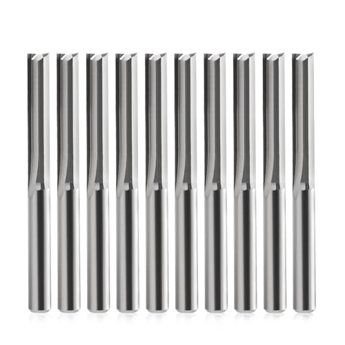 fresa a gambo, fresa cnc, fresa per fresatrice superiore, 2 flauti dritti, fresa da 4 mm, diametro di taglio 4 mm, lunghezza di taglio 22 mm, fresa cnc per piastra di densità, legno massiccio
