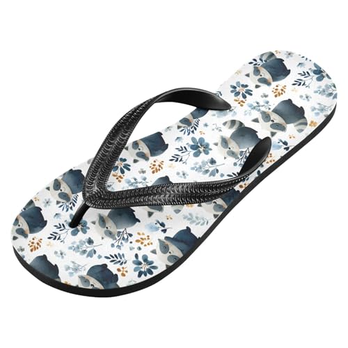 Flip Flop Sandals Anime Raccoon Print for Women Men Beach Outdoor XS2