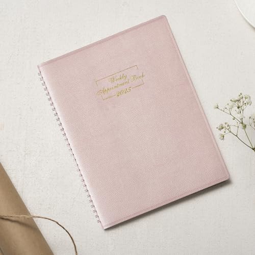 Ymumuda Daily Planner 2025 - Weekly Appointment Book Planner 2025, Daily Planner Appointment Book with 15 Minutes Increments, 8.5" x 11", Large, JAN - DEC 2025, Ideal for School Office Work Schedule - Rose Golden - Thumbnail 2