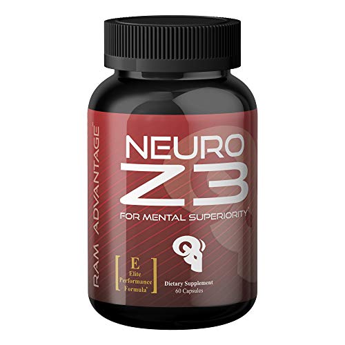 Superior Brain Performance Supplement | Neuro Z3 Premium Nootropic by RAM ADVANTAGE | Designed to Support Memory, Enhance Focus, Boost Energy and Mental Clarity | 60 Veg caps