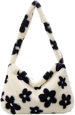YFGBCX Plush Underarm Bag, Ladies Fluffy Shoulder Bag, Women Y2K Furry Purse Fluffy Tote Bag for Autumn and Winter