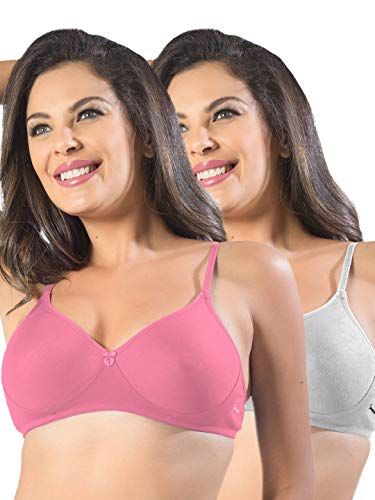 Image of SONARI Womens Non Padded Cotton Bra | Wire Free, Medium Coverage, Seamless Cups, Comfortable Polyester Cotton Blend Fabric | Adjustable Straps, Ideal for Everyday Wear - Smile