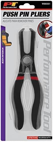 Performance Tool W86561 Angled Push Pin Pliers for Retainer & Anchor for Honda, Toyota, GM, Ford, Chrysler , Black