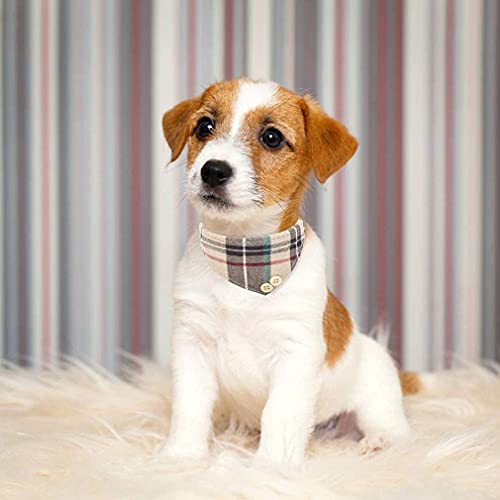 Image of EXPAWLORER Dog Collar and Leash Set - Classic Plaid Dog Bow Tie and Dog Bandana Collar with Bell, Dog Leash Tangle Free, Adjustable Collars for Small Medium Large Dogs Cats, Holiday Ideal Gift, XS