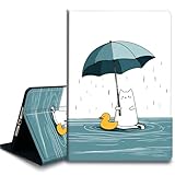 Bxgolkgd Funda para tablet Kindle Paperwhite 4 de 10ª generación 2018 de 6 pulgadas, a prueba de golpes, con disipación de calor, función de encendido y apagado automático, paraguas de gato de dibujos