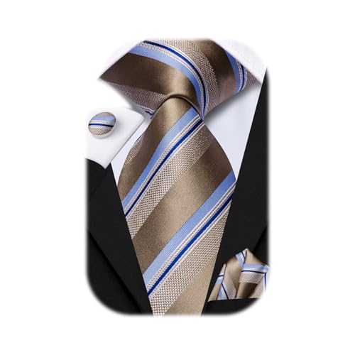 Image of Hi-Tie Men 63inches Tie Set Extra Long Necktie Paisley Tie Pocket Suqare Cufflinks Big and Tall Men Tie