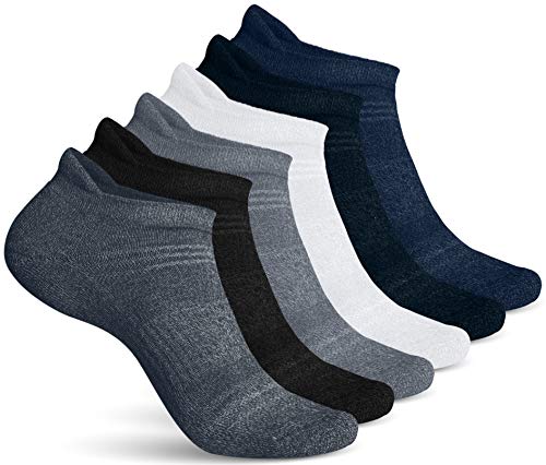 Athletic Socks for Women - 6 Pairs- Dark Colors - Ladies Ankle Socks - No Show Low Cut Girls Sports Running - 6 Pack
