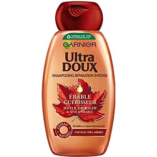 GARNIER Ultra Doux Erable Guérisseur Shampooing Réparation Intense, 250 ml