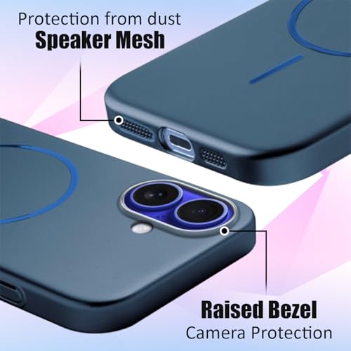 Image of AIBEX Ultra-Thin Mag-Saf Back Cover Case Compatible with iPhone 17| Slim Fit Scratch-Resistant Matte | Magnetic Wireless Charging | Microfibre Lining | Camera Protection (PC Material) - Dark Blue
