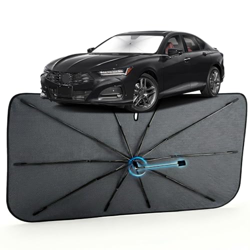 Image of Car Windshield Sun Shade for Acura TLX 1995-2009 - Reflective Coated Fabric Sunshade Umbrella for Front Window, UV Protection Heat Shield Sun Blocker Heat Reflector, 1:1 Exact Fit Keep Car Cool