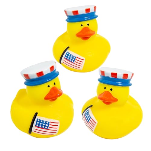 Fun Express Patriotic Rubber Ducks Party Favors 12 Pack - Mini Duckies Bulk for Kids Birthday, Classroom Prizes, Treasure Box Toys | Jeep Ducks for Ducking, Cruise Ship Hiding & Pool Party Favors image 4