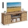 VASAGLE TV Stand for TVs up to 75 Inches Farmhouse Entertainment Center with Sliding Barn Doors TV Console Table for Living Room Honey Brown ULTV325K41