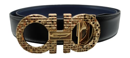 Salvatore Ferragamo Men’s Gancini Reversible Leather Belt – Gold Engraved Buckle, Italian Calfskin (Width 3.5 cm) - Image 5