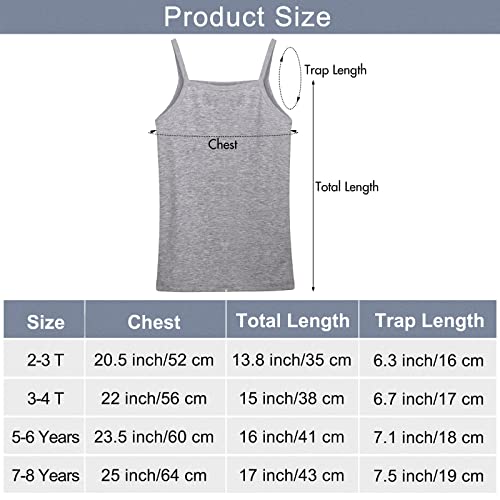Poroka 6 Pack Girls Tank Top Solid Sleeveless Undershirts Cami Scoop Neck Undershirts Soft Dance Tank Tops For Toddler #TOP1
