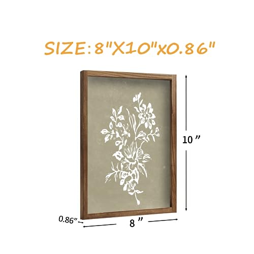 Liswit Framed Boho Wall Art Set Of 4 For Wooded Minimalist Botanical Print Wall Art For Rustic Vintage Farmhouse Home Kitchen Wall Decor thumb #5