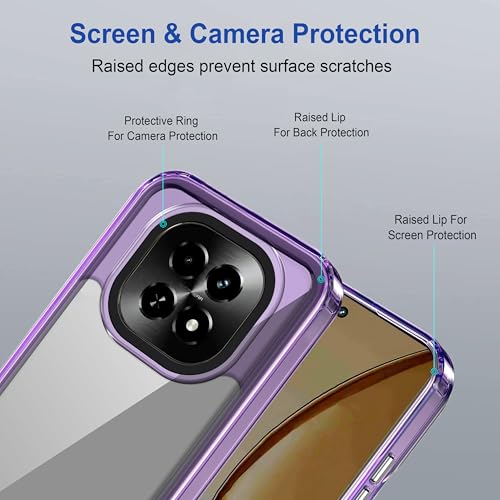 Image of Zapcase Back Case Cover for Realme C63 5G | Compatible for Realme C63 5G Back Cover | Case Cover with Camera Protection | (TPU + PC | Translucent Purple)