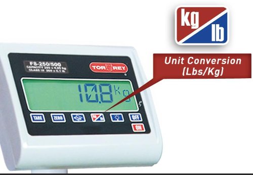 Miniatura 2 de Torrey FS-5001000 NTEP Báscula de banco 1000 lb X 0.2 lb, legal para el comercio, portátil, de alta capacidad, nueva