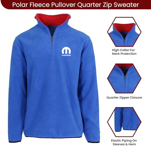 Image of JH DESIGN GROUP Men's Mopar logo Quarter Zip Fleece Sweatshirt Jacket 2 Colors