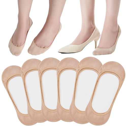 Image of ATBITER No Show Socks Womens Flats - 6 /12 Pairs Low Cut Invisible Non Slip | Ultra Ankle Liner Footies Anti-slip Hidden Socks for Sneakers Loafer Boat High Heels Summer Yoga Pilates Shoe Size 6-9 /9-11
