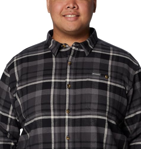 Columbia Men's Pitchstone Heavyweight Flannel II, Black Multi Plaid, 3X Tall - image 4