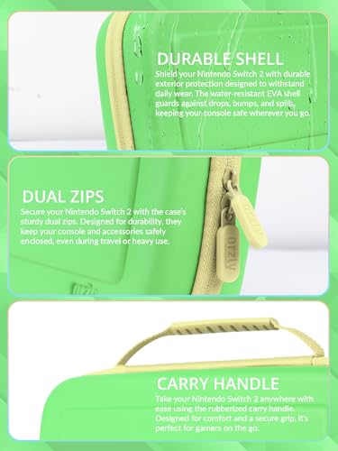 Image of Orzly Case Compatible with Nintendo Switch 2 - Protective Travel Carry Case with Screen Padding, Game Card & microSD Slots, Zipped & Open Pockets for Accessories - 7.9 inch Gift Boxed