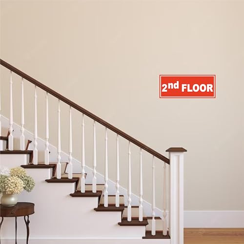 Image of ATTRACTSO - 2nd Floor Sign Self Adhesive Laminated Sticker for Home, Office, Shop, Hospital, Hotel, Theatre, Restaurant - 12 inchx5 inch inch (Red)