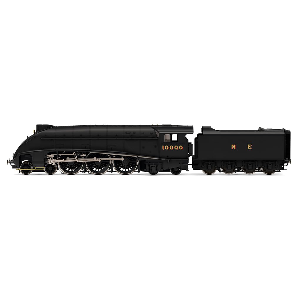 Hornby Steam Train - R30124 LNER, W1 Class, 'Hush Hush' Streamlined, 4-6-4, 10000 - Era 4 00 Gauge Locomotives for Train Set, Engine Models for Adults - 1:76 Scale Model Gift