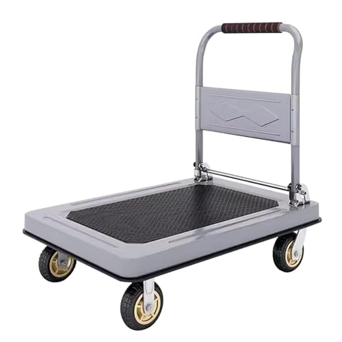 Chariot à plateau robuste en acier avec roues fluides