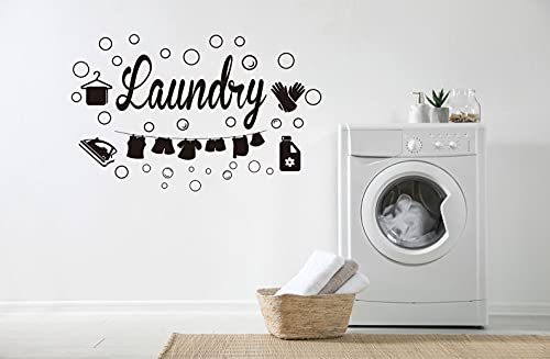 Summerjokes Laundry Funny Wall Sticker Decal Vinyl Sticker, Family Bathroom Toilet Spa Art Wall Decoration #TOP1