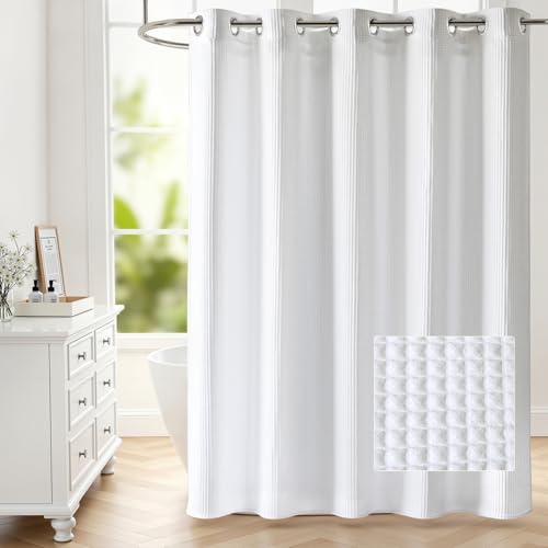 River Dream 86' Extra Long No Hooks Shower Curtain...