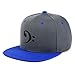 Bass Clef Hip-Hop Snapback Hat Embroidered Dark Grey and Blue Two Tone Baseball Cap Music Symbol