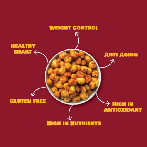 Image of Snacc BBQ Makhana, Spicy Roasted Fox Nuts, Protein Rich, barbecue makhana, Gluten Free, MSG Free, Zero Trans Fat, Zero Sugar, Low Calorie 18 g small pocket (Pack of 4, BBQ)