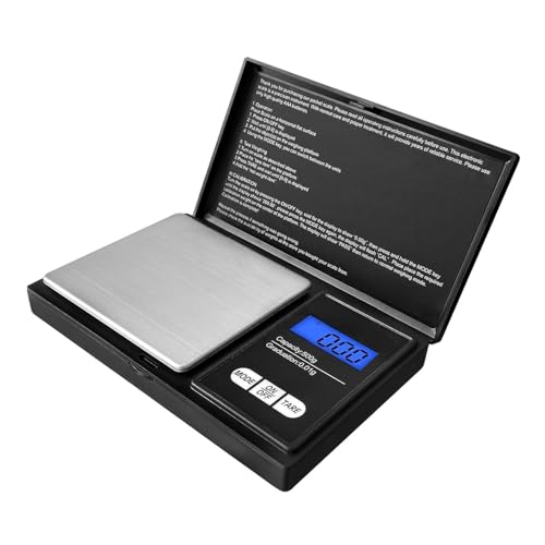 Bascula de Precision 500g / 0.01g Bascula de Cocina con Alta Precisión, Bascula de Joyeria, Balanza de Alimentos Multifuncional, Peso de Cocina, Funcion Tara, para Ingredientes, Joyeria, Negro