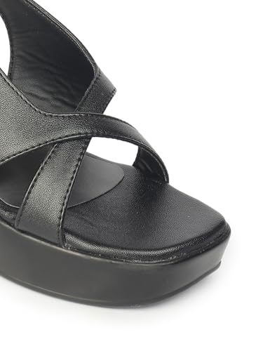 Image of ELLE Women Classic Platform Heel Sandal with Buckle details