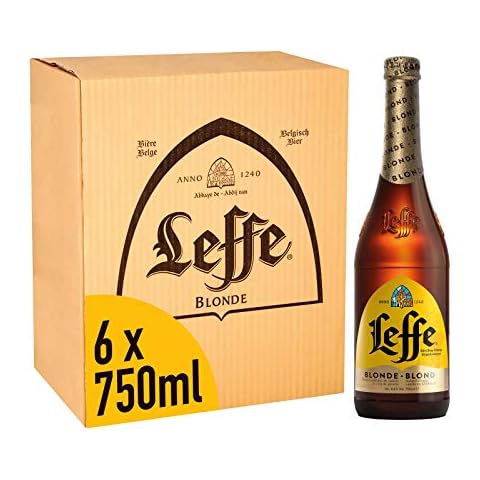 Leffe Blonde Premium Belgian Abbey Beer 6x750 ml Large Sharing Bottles, 6.6% ABV, Imported from Belgium - Ideal Christmas Gift or for Christmas Party Cover