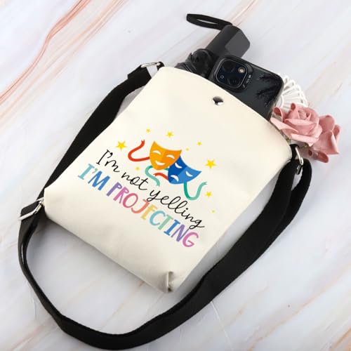BDPWSS I'M Not Yelling I'M Projecting Acting Thespian Actor Gift Musical Theater Gift Theatre Director Crossbody Bag4