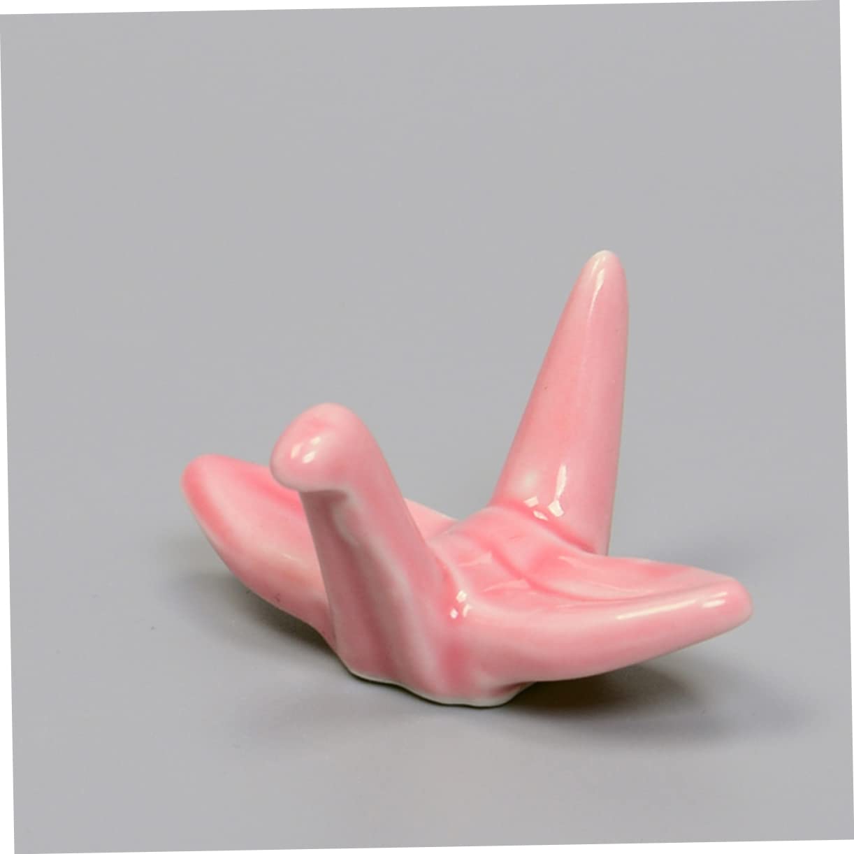 Poggia Bacchette in Ceramica Rosa a Gru di Carta 12 Pezzi