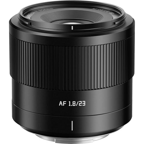 TTartisan AF 23mm F1.8 Objetivo para Sony, Marco APS-C Lente de enfoque automático portátil y versátil, compatible con cámaras Sony E Mount sin espejo