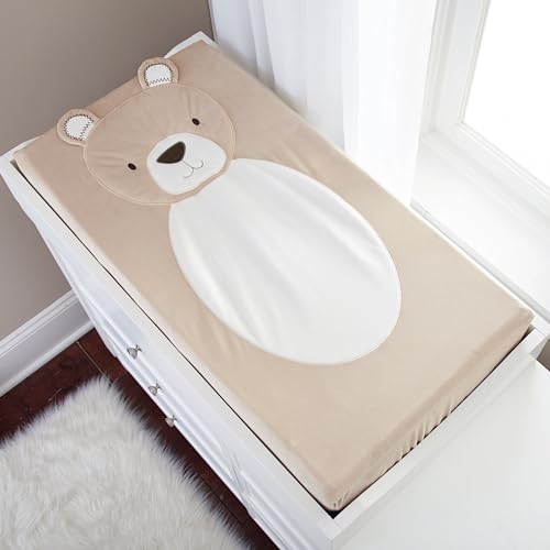 Image of Levtex Home Baby Changing Pad Cover, Brown Bear