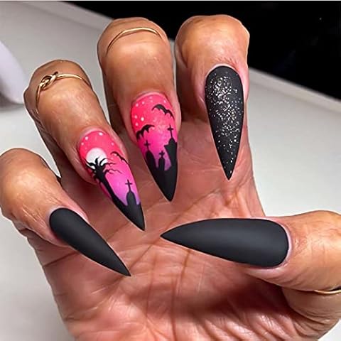 24PCS Almond Full Cover False Nails Cover