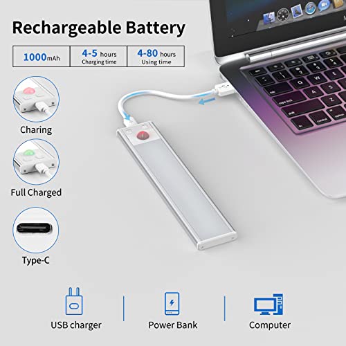 GOODEA LED Unterschrankbeleuchtung Mit Bewegungsmelder - 44,5cm 90 LEDs Akku