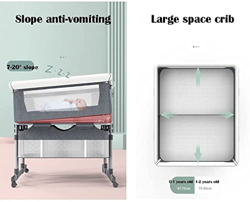 Berço duplo para bebê ao lado da cama, cama infantil para dormir com os pais, monitoramento de altur