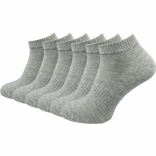 GAWILO Sportsocken ohne Naht (6 Paar) | Kurze Socken für Damen und Herren | Dank Rippschaft kein Verrutschen und kein Faltenwurf (39-42, hellgrau)