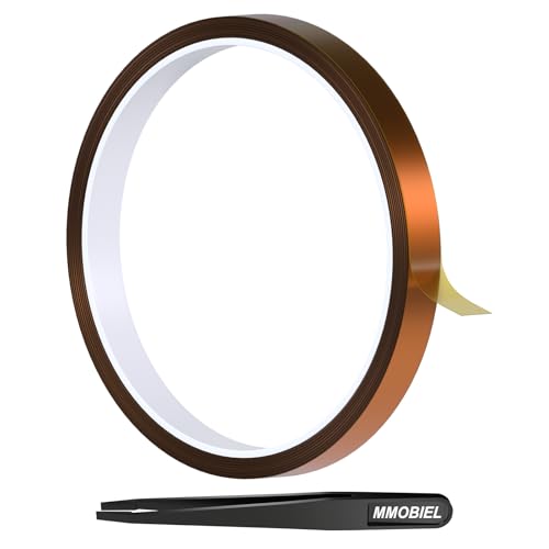 MMOBIEL Nastro Termico (12mm x 30m) Nastro Termoresistente in Polyimide Sublimazione per Trasferimento Termico, Alte Temperature ESD per Elettronica HVAC, Saldatura 3D ecc.