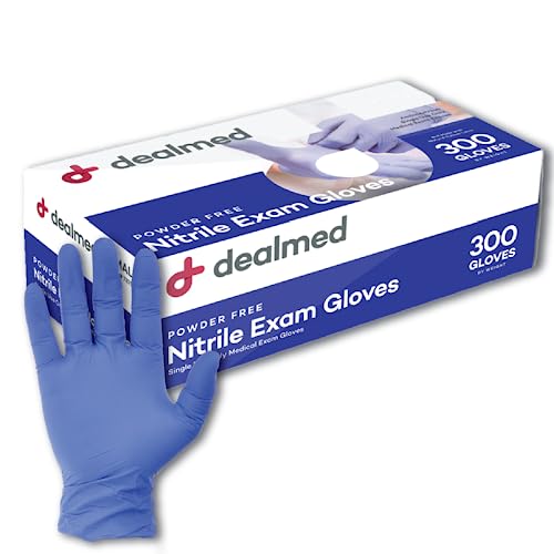 Dealmed Nitrile Medical Grade Exam Gloves, 3.0 mm, Latex Free, Disposable Gloves for Hospitals, Law Enforcement, First Response, Blue (X-Large, 250 ct.)