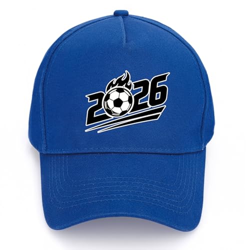 GZPZMYWL 2026 World Cup Soccer Cap for Men Women - Adjustable Football Fan Baseball Hat (Blue)