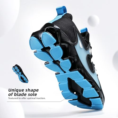 Image of Mens Running Shoes Blade Fashion Sneakers Casual Slip on Tennis Walking Athletic Sport Trainers Zapatillas para Hombre Black Moon