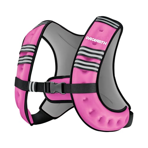 Image of PACEARTH Weighted Vest,6lb /8lb /10lb /12lb /16lb /20lb /25lb /30lb Weight Vest with Reflective Stripe, Body Weight Vests for Women, Men, Weight Loss Workout, Strength Training, Running, Walking, Jogging