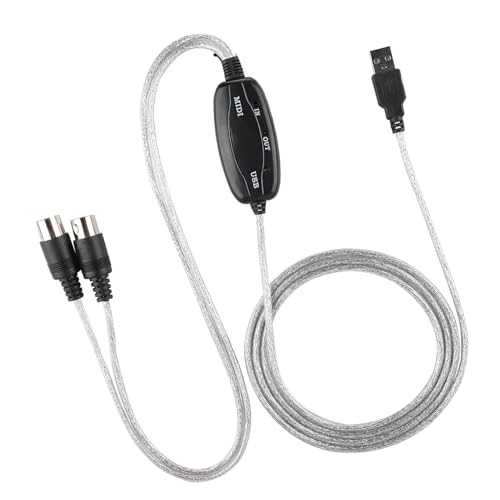 Zunate Przewód Przejściowy MIDI na USB | Kabel USB MIDI do Edycji i Nagrywania Muzyki na Klawiaturze
