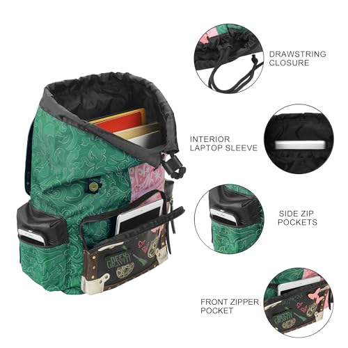 Wicked Magical Icons Spilt 18" Pink & Green Rucksack4